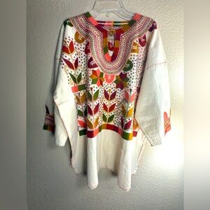 Colorful Embroidered Women's Top